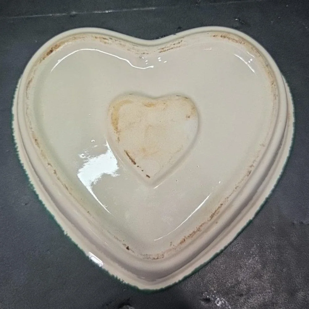 Heart‎ Shaped Stoneware Bakeware, Vintage Country Apple Design, Casserole Dish